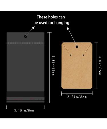 150 Earring Cards with Self-Seal Bags and Kraft Paper Tags - Brown - Buy Online on GoSupps.com