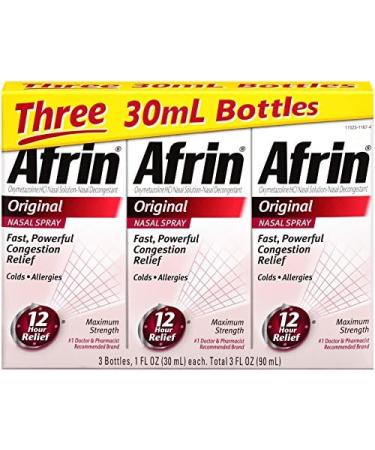 Afrin Original Nasal Spray 3 Pack - 1 Fl Oz Per Pack | Fast & Effective Sinus Relief - Buy Online on GoSupps.com