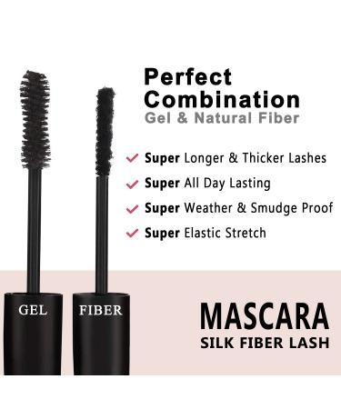 Youngfocus 3D Silk Fiber Lash Mascara - Lengthening and Thick - Long Lasting Waterproof - All Day Full Volume - Smudge-Proof Eyelashes - Stay All Day Waterproof Liquid Eye Liner - Best Gift - Buy Online on GoSupps.com