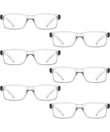 Shop LUR Reading Glasses 6 Pack - Comfort Plastic Readers with Spring Hinge Clear Transparent 2.0x - Stylish & Durable International Shipping Available - Buy Online on GoSupps.com