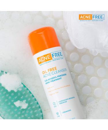 Acne Free Oil-Free Benzoyl Peroxide 2.5% Acne Face Wash with Glycolic Acid - 8 Ounce - Buy Online on GoSupps.com