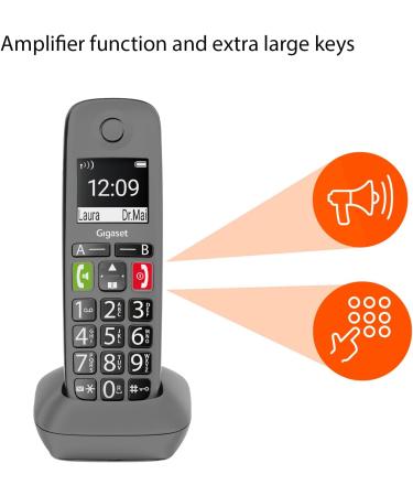 Gigaset Easy HX Additional Handset - Titanium Grey | Compatible with Gigaset Easy Big Button Elderly Phone - Buy Online on GoSupps.com