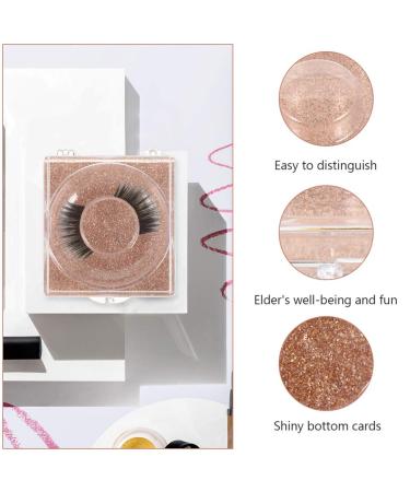 Square Stand Empty Lash Case - 12 Pcs Round Glitter Eyelash Box | Clear Plastic False Lashes Storage Organizer for Women & Girls - Buy Online on GoSupps.com