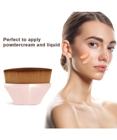 Auauy 2 PC Flat Foundation Brush Set - Seamless Liquid Makeup Brushes with Groove Design - Black & Rose - Portable & Stylish - Buy Online on GoSupps.com