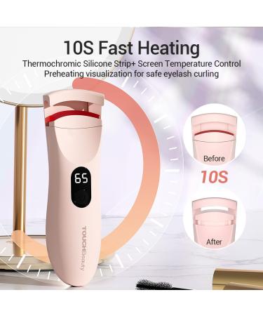 TOUCHBeauty AG-2316EU Heated Eyelash Curler with LED Display Electric Eyelash Curler with 3 Temperature Settings Natural Swing with Heating Silicone 10s Fast Heating and Long Durability - Buy Online on GoSupps.com