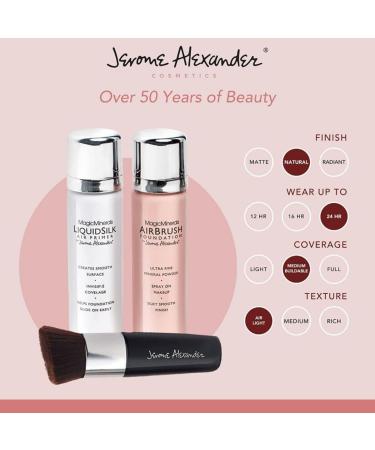 Magic Minerals AirBrush Foundation 3piece set by Jerome Alexander Light Foundation + Primer + free Kabuki brush Makeup with natural coverage - Buy Online on GoSupps.com