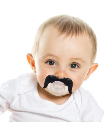 Woys Baby Schnuller - Portable Food-Grade Cute Pacifier with Fun Beard | Perfect Gift for Boys & Girls - Small Bare Binky for Teething - Buy Online on GoSupps.com