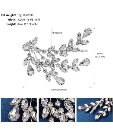 Sither Bridal Crystal Barrette for Wedding Women Crystal Hair Clip Silver Headpiece for Prom Halloween Party Hair Accessories Gift - Buy Online on GoSupps.com