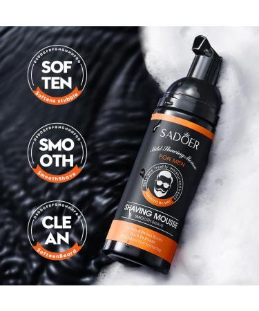 Men's Shaving Cream - Softens Beard Travel-Friendly Foam Mousse (60ml) for Smooth & Clean Shaving - Buy Online on GoSupps.com