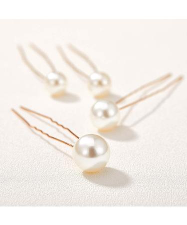 Sweetv 18Pcs Pearl Wedding Hair Pins Set - Bridal Hair Accessories for Brides in Gold - Buy Online on GoSupps.com
