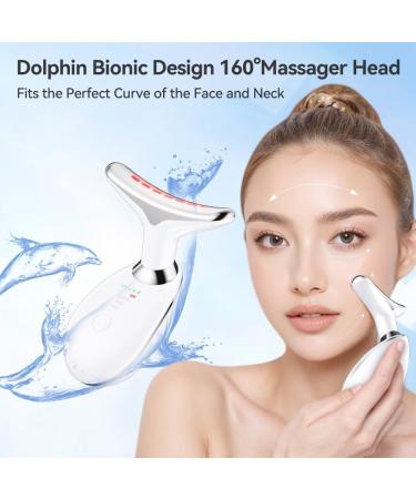 Neck Face Massager 7- IN -1 Multifunctional Facial Massager Face Sculpting Tool for Skin Care at-Home Face Tool with Vibration and Thermal (White) - Buy Online on GoSupps.com