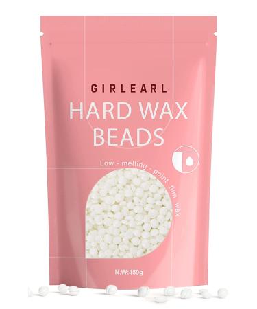 GIRLEARLE 1lb Wax Beads for Hair Removal - Unscented Hard Wax Beads Refill for Professional Full Body Waxing - Ideal for Facial  Brazilian Bikini  Legs  and Underarms at Home for Women and Men (White)