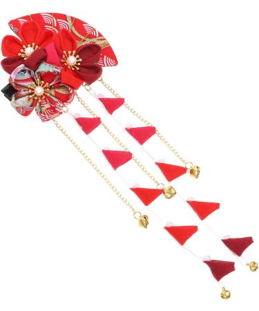 FRCOLOR Japanese Hair Clip Kimono Red Japanese Hair Accessories Japanese Tassel Hairpin Hairpin Japanese Tassels Hair Barrettes Vintage Tassels Hairpin Tassels Kimono Geisha Hair Accessories - Buy Online on GoSupps.com