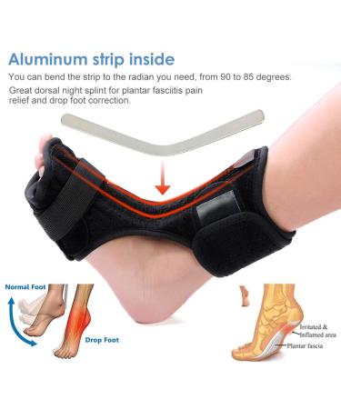 TOPINCN Ankle Brace - Foot Drop Night Splint Orthotic Support for Fracture & Sprain Injury with Massage Wrap - Shop Internationally - Buy Online on GoSupps.com