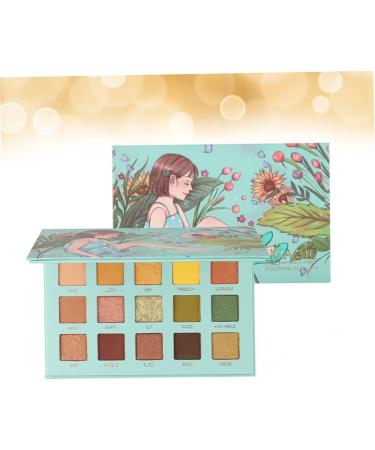 FOMIYES 1pc 15 Glitter Eye Shadow Sunset Eyeshadow Cosmetic Pallet Eyeshadow Palette Tray Portable 1 count (Pack of 1) Green - Buy Online on GoSupps.com