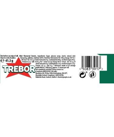 Trebor Extra Strong Peppermints Roll 41.3g (Box of 40) Hit Of Peppermint Refreshment Gift Hamper For Birthday Christmas Sold By Kidzbuzz - Buy Online on GoSupps.com