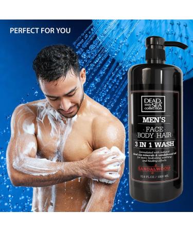 Dead Sea Collection Men s Body Wash 33.8 Fl. Oz - Sandalwood 3 in 1 Body Wash Face Wash Shower Gel & Shampoo for Men - Fresh & Cool Cleanliness - Buy Online on GoSupps.com