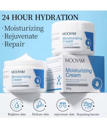 Moisturizing Cream for Dry Skin | Daily Body & Face Moisturizer with Hyaluronic Acid & Ceramides | Oil-Free Fragrance-Free Non-Comedogenic - Buy Online on GoSupps.com