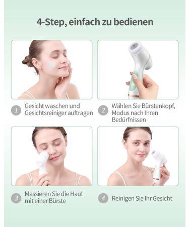 CCKeyin Electric Face Cleaning Brush | USB Rechargeable 360 Massage & 3 Silicone Attachments | Deep Clean for Glowing Skin - Buy Online on GoSupps.com