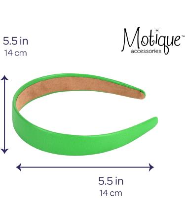 Motique Accessories 1 Inch Vegan Leather Headband for Women and Girls (Kelly Green) - Buy Online on GoSupps.com