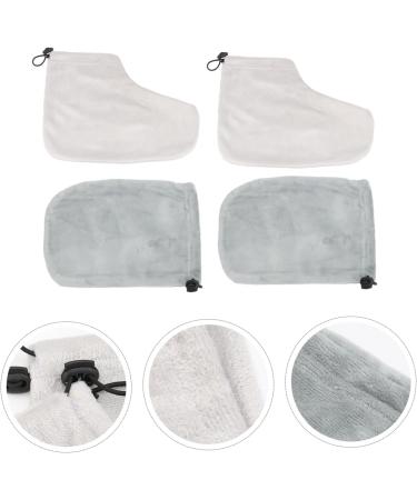 FRCOLOR Foot Cover 2 Pairs Gloves Insulation Cotton Hand Paraffin Wax Gloves 28x20cm Grey - Buy Online on GoSupps.com