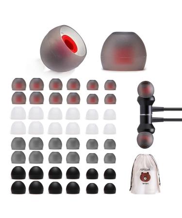 48 pieces silicone earplugs replacement headphone tip earplugs S/m/l 3 sizes headphone accessories in-ear replacement cushions with storage bag