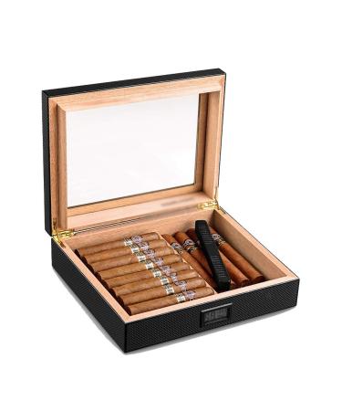 Humidor Cigar Transparent Sunroof Cigar Professional Humidity and Humidity Solid Wood Sealed Storage Portable