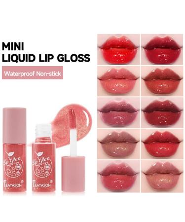 10 Colors Lip Tint Stain Set - Long Lasting Korean Lip Gloss with Waterproof Formula and High Pigment - Vivid Color Mini Liquid Lipstick for Non-Stick Cup Finish - Buy Online on GoSupps.com