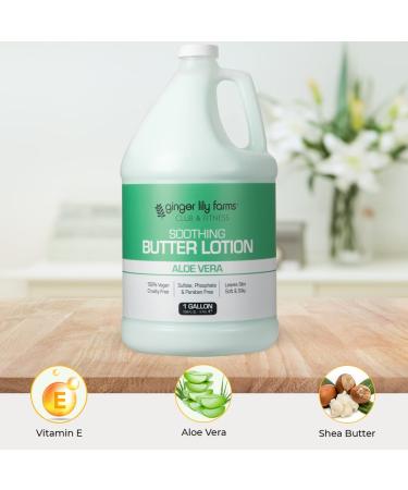 Ginger Lily Farms Soothing Butter Lotion for Dry Skin - 100% Vegan & Cruelty-Free Aloe Vera Scent 1 Gallon Refill | International Shipping Available - Buy Online on GoSupps.com