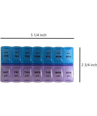 2 Pack Weekly Pill Organizer - Large 7 Morning & Evening Compartments for Medications & Supplements - Easy Access | International Shipping - Buy Online on GoSupps.com