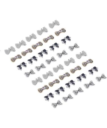 AMIUHOUN 40 Pieces DIY Metal 3D Nail Art Lace Decoration Mix Colours & Fashion Luxury Charm Jewellery Tool Bow - Buy Online on GoSupps.com