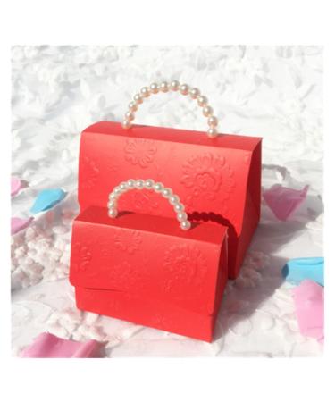 Candy Box Portable Party Wedding Candy Box Bag DIY Creative Candy Box Romantic Marriage (20 Pieces) (Color : Red Size : M) (Color : Red Size : M)