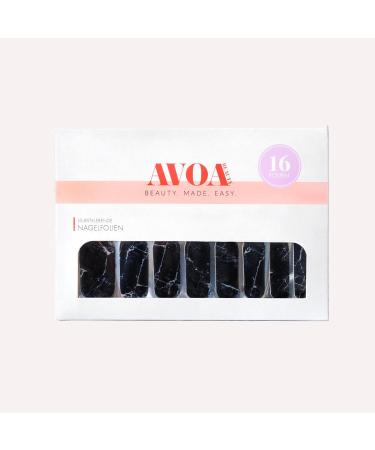 Avoa Beauty Lost Marbles Nail Film - Black & White Marble Nail Art Design | Long-Lasting Self-Adhesive Nail Wraps - Buy Online on GoSupps.com