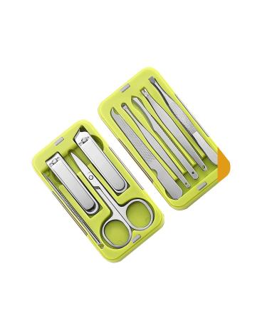 Manicure Kit Mini Nail Clippers Set Suitable for Gifts Portable Nail Clippers Man and Woman 9 Pieces Green Nail Clippers Kit