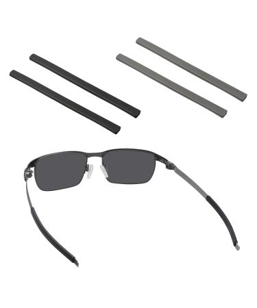 BlazerBuck Replacement Ear Socks for Oakley Tincup OX3184 / Tincup 0.5 OX5099 Glasses Black/Grey