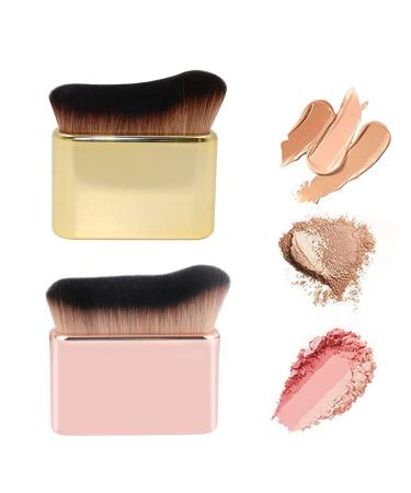 Siren Brush Because Pro Siren Brush Foundation Brush for Liquid Makeup Cream or Flawless Powder CosmeticsConcealers Cream Powder Body Brush (1 pcs gold +1 pcs rose gold)