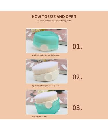 Kids Sunscreen Brush Compact Skin Friendly Multipurpose Soft Bristles Kids Sunscreen Applicator with Protective Cover for Travel (Green) - Buy Online on GoSupps.com