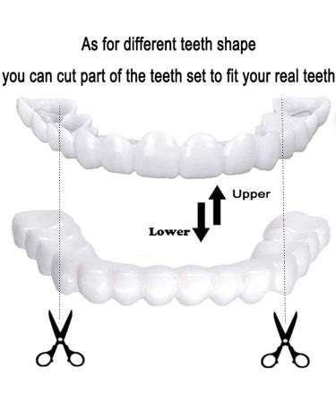 Buy Brigtviee 2 Pairs of False Teeth Veneers - Temporary Cosmetic Tooth Covers for Men & Women - Buy Online on GoSupps.com