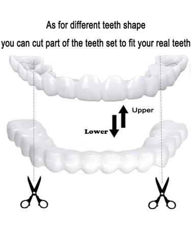 Instant Perfect Smile: Silicone Fake Teeth & Dentures for Upper/Lower - 1 Pair White Veneers for Men & Women - International Shipping - Buy Online on GoSupps.com