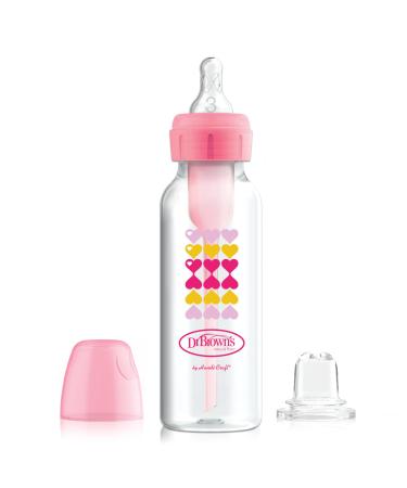 Dr. Brown's Options+ Narrow Bottle to Sippy Baby Bottle Start Kit Pink 8 Ounce 8 oz Narrow Neck Start Kit Pink