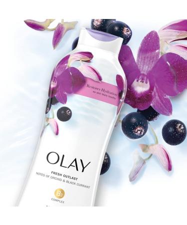 Olay Fresh Outlast Soothing Orchid & Black Currant Body Wash 22 oz - 4 Pack - Buy Online on GoSupps.com