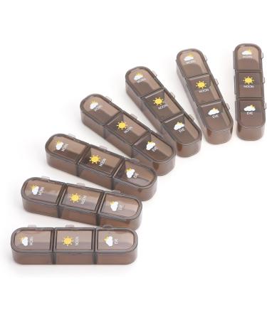 21 Compartments Weekly Pill Organizer | 3 Times a Day Pill Box | Travel-Friendly Vitamin & Supplement Case (Light Black - Buy Online on GoSupps.com