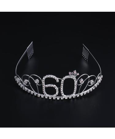 Frcolor 60th Birthday Tiara Crown | Crystal Rhinestone Happy Birthday Party Headpiece - International Shipping Available - Buy Online on GoSupps.com