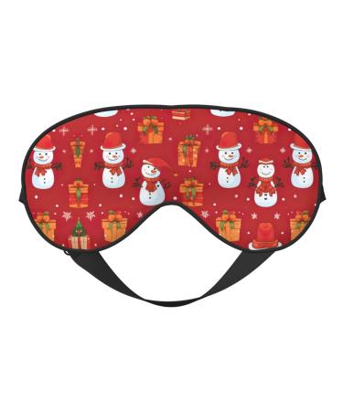 Xmas Gift Snowman Print Unisex Sleep Eye Mask Soft Comfort Eye Shade Cover for Travel/Yoga/Shift Work Black