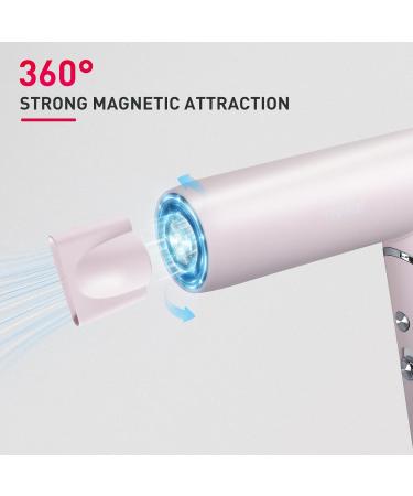 TANSHINE 110000RPM High-Speed Hair Dryer Negative Ionic Blow Dryer Foldable for Fast Drying 1600W Professional Hair Dryer with Magnetic Nozzle for Salon Travel High Speed Brushless Motor Pink - Buy Online on GoSupps.com