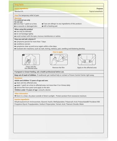 Menthol 5% Pain Relief Patches - 32 Count Maximum Strength Pain Relief Patches for Back Pain Joint & Muscle Soreness - Fast Acting Long-Lasting Menthol 32 Count (Pack of 4) - Buy Online on GoSupps.com