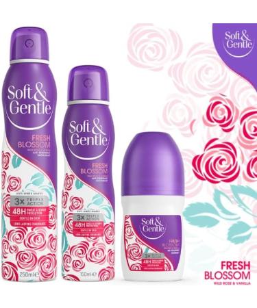 Soft & Gentle Fresh Blossom Anti-Perspirant Roll On Deodorant 50ml - Pack of 1 - Buy Online on GoSupps.com