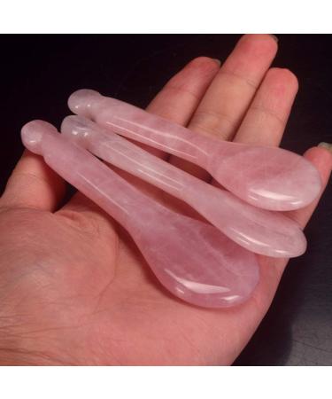 Rose Quartz Spoon Roller Gua Sha Set | Facial Lifting Tool and Massage Kit - Buy Online on GoSupps.com