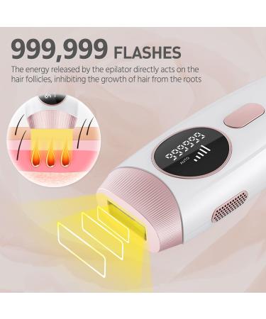At-Home Permanent Laser Hair Removal Device | 999,999 Flashes | Painless Removal for Women and Men | Suitable for Armpits, Back, Legs, Arms, Face, and Bikini Line - White - Buy Online on GoSupps.com