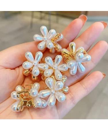 AUONY 10PCS Mini Pearl Hair Clips - Small Flower Wedding Artificial Pearl Hair Accessories for Women Girls - Mother's Day Gift (White) - Buy Online on GoSupps.com